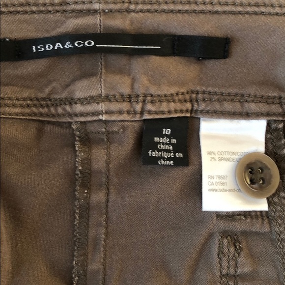 Isda & Co Perfect Olive Khaki Crop Pants Size 10 - Picture 7 of 7